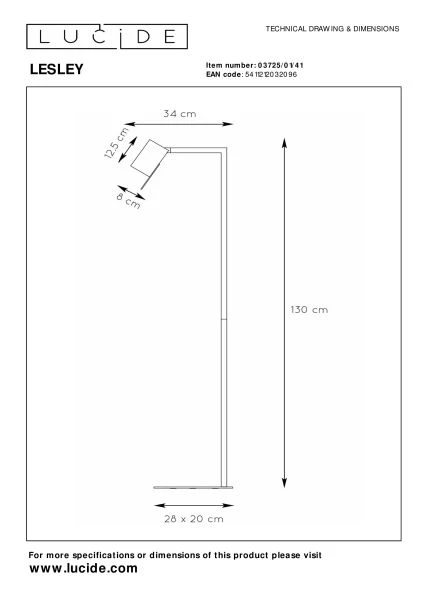 Lucide LESLEY - Floor reading lamp - 1xGU10 - Taupe - technical